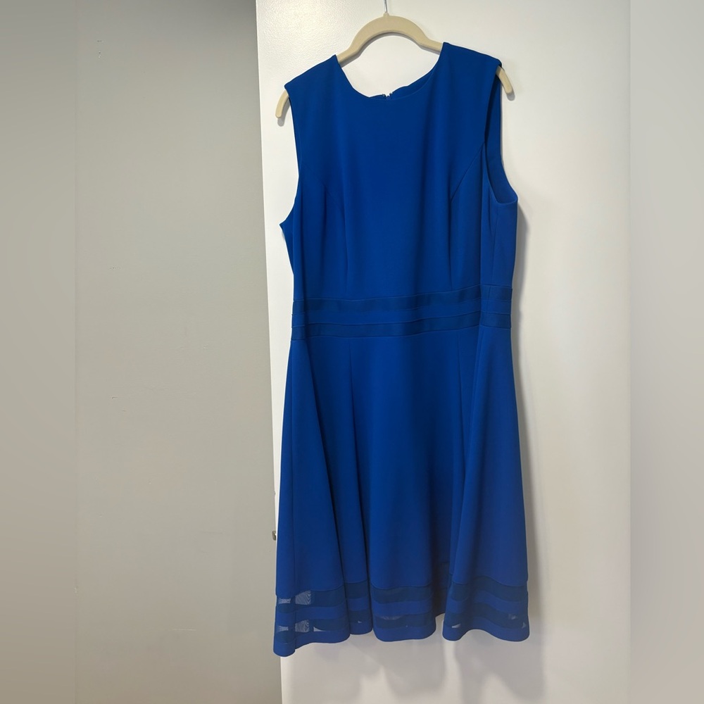 Calvin Klein Blue Sleeveless A-Line Midi Dress